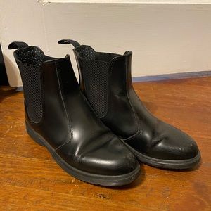 black Dr. Marten Flora chelsea boots